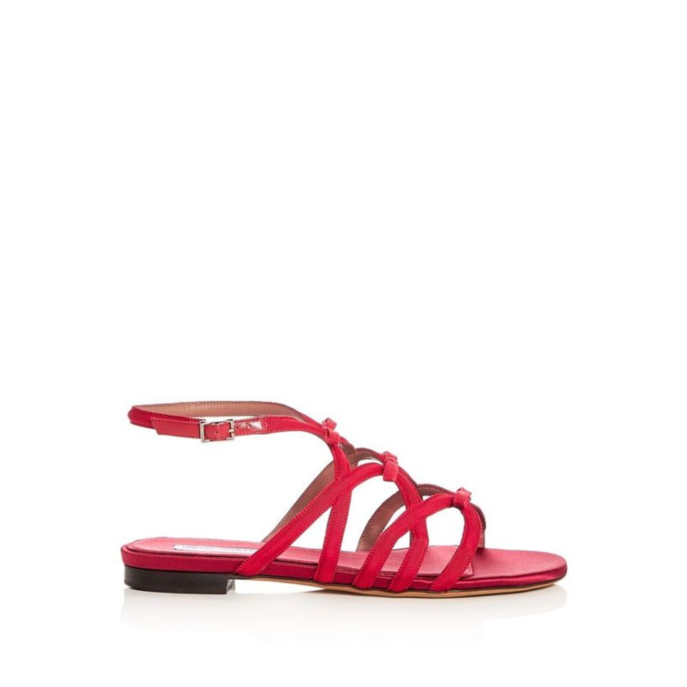 TABITHA SIMMONS Womens Red Strappy Minna Round Toe Block Heel Buckle Sandals 38 - Picture 2 of 4